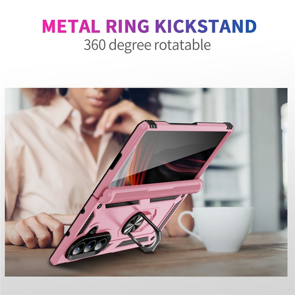 Ring odolný kryt na Samsung Galaxy Z Fold7 5G - růžový