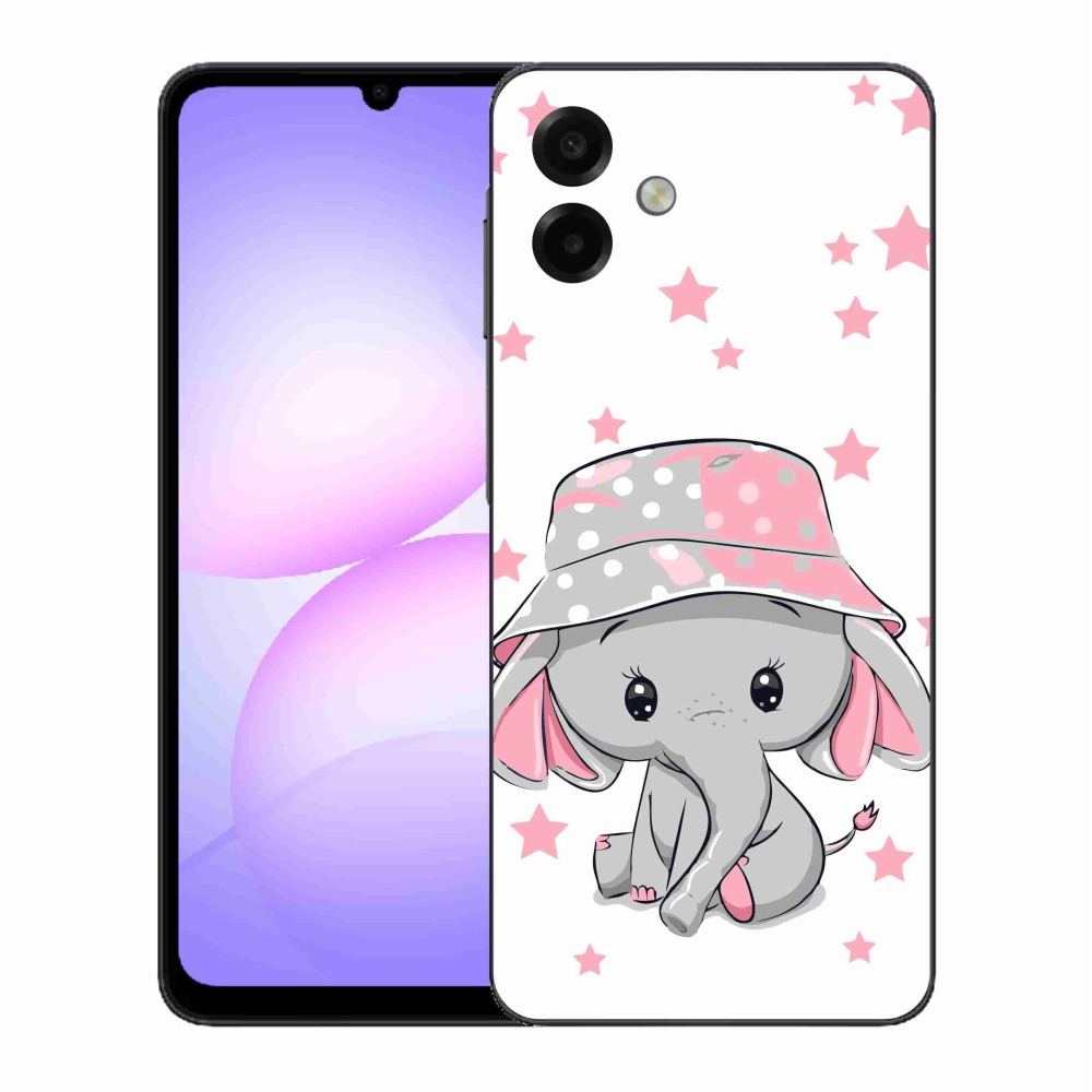 Gelový kryt mmCase na Samsung Galaxy A07 4G - růžový slon