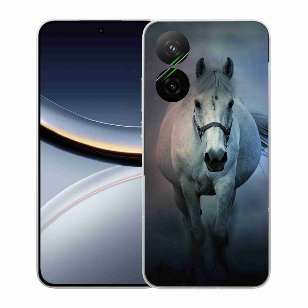 Gelový kryt mmCase na Xiaomi Poco F7 5G - běžící bílý kůň