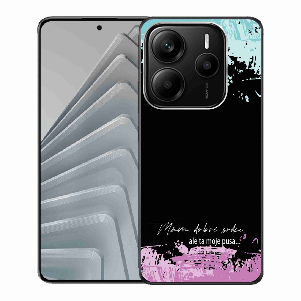 Gelový kryt mmCase na Xiaomi Redmi Note 14 5G - vtipný text 3 černé pozadí