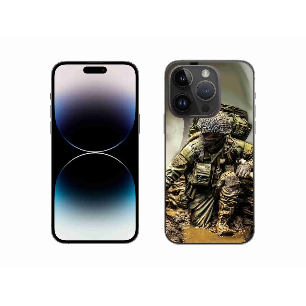 Gelový kryt mmCase na iPhone 14 Pro - voják