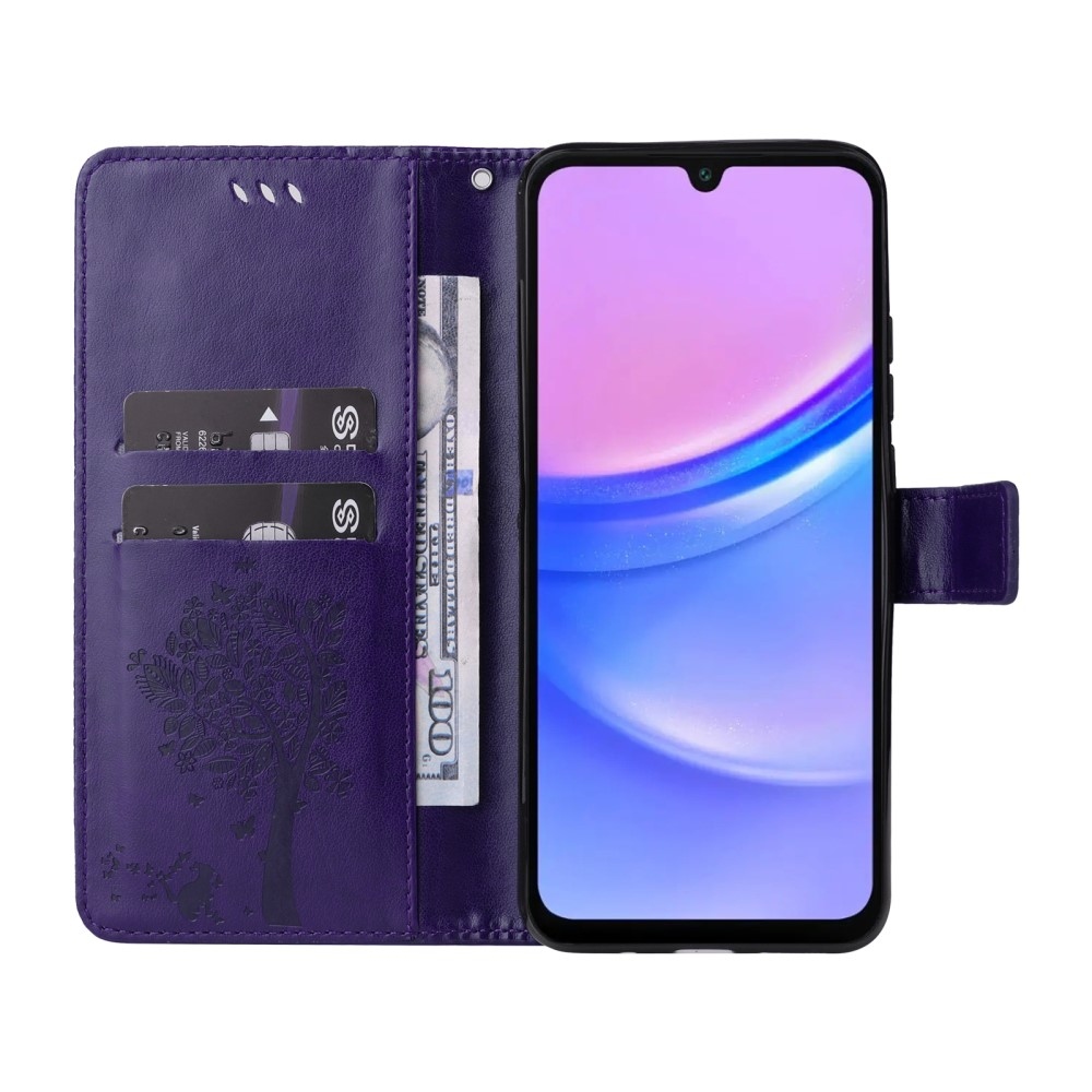 Trees knížkové pouzdro na Samsung Galaxy A16 4G/5G/A26 5G - tmavěfialové