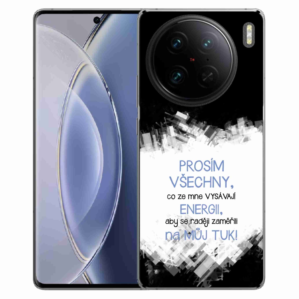 Gelový kryt mmCase na Vivo X90 Pro - vtipný text 1 modrý