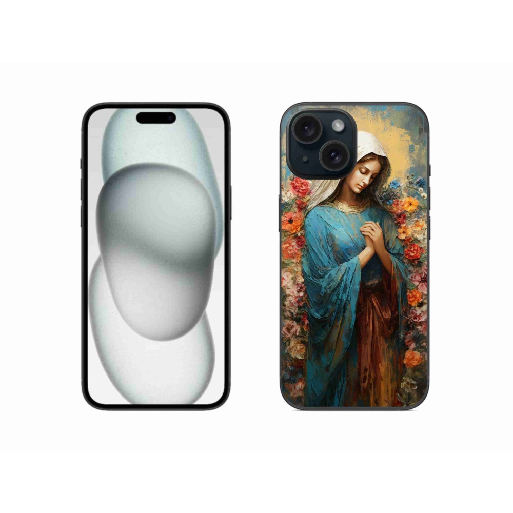 Gelový kryt mmCase na iPhone 15 - svatá žena