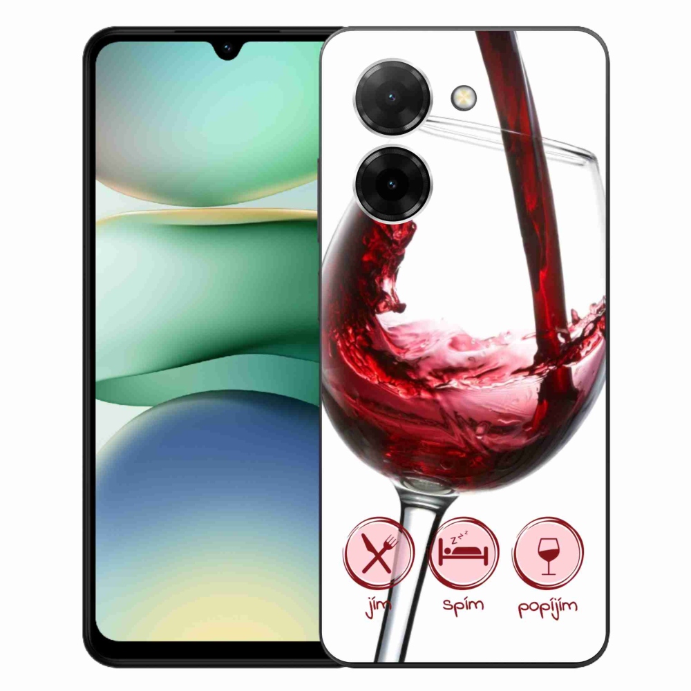 Gelový kryt mmCase na Xiaomi Redmi A5 (171.7x77.8x8.3mm) - sklenička vína červené