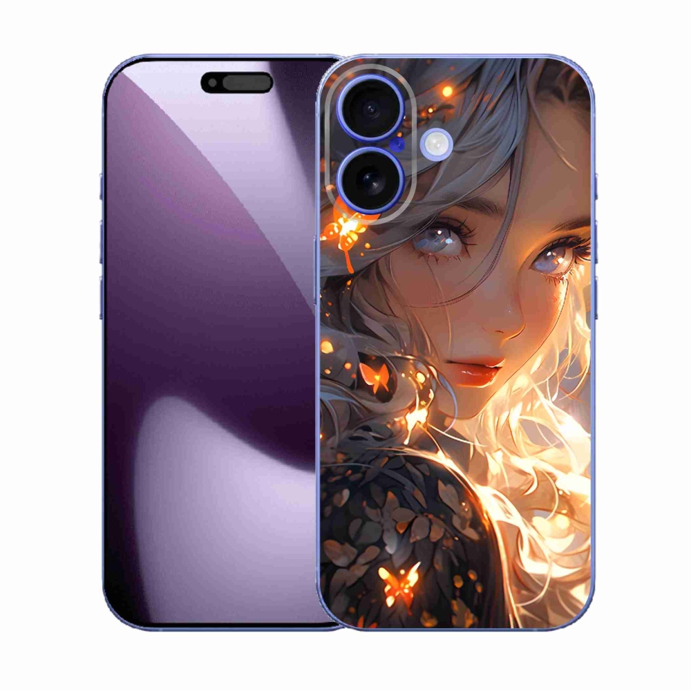 Gelový kryt mmCase na iPhone 17 - dívka a motýli
