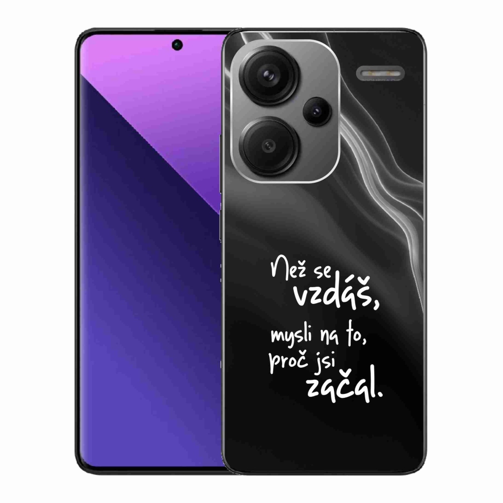 Gelový kryt mmCase na Xiaomi Redmi Note 13 Pro+ 5G - citát 2 černé pozadí