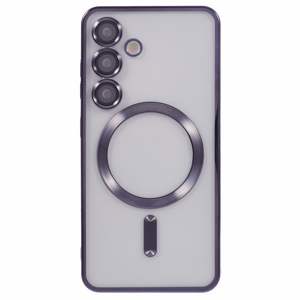 Clear obal s ochranou fotoaparátu a podporou MagSafe na Samsung Galaxy S25 - černý