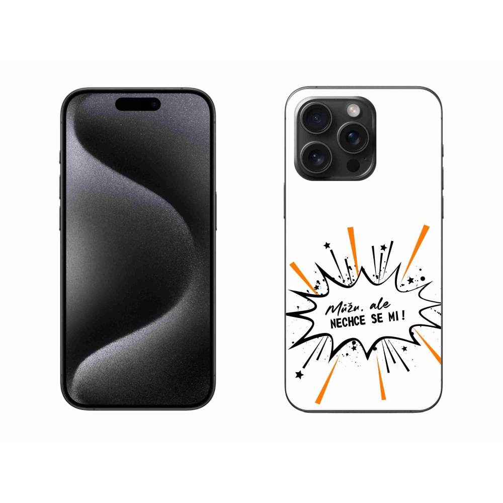 Gelový kryt mmCase na iPhone 15 Pro Max - vtipný text 11 bílé pozadí