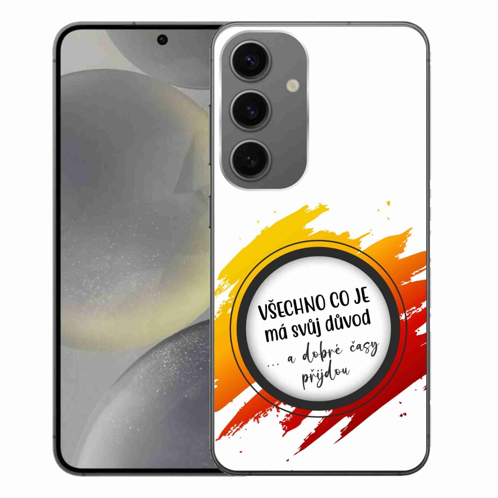 Gelový kryt mmCase na Samsung Galaxy S24+ - citát 3 bílé pozadí