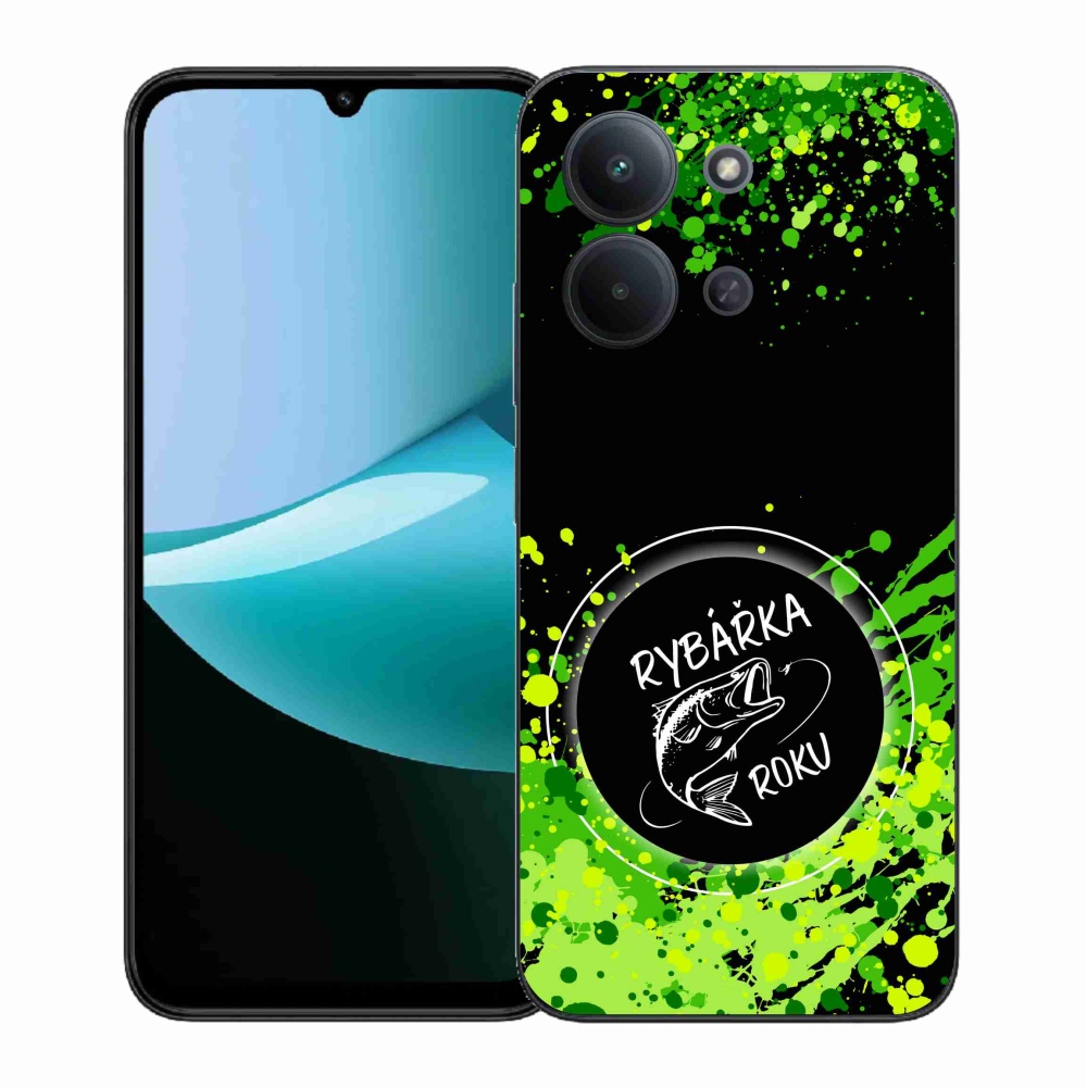 Gelový kryt mmCase na Xiaomi Redmi 15C 4G (171mm)/Poco C85 4G (171mm) - rybářka roku černé pozadí