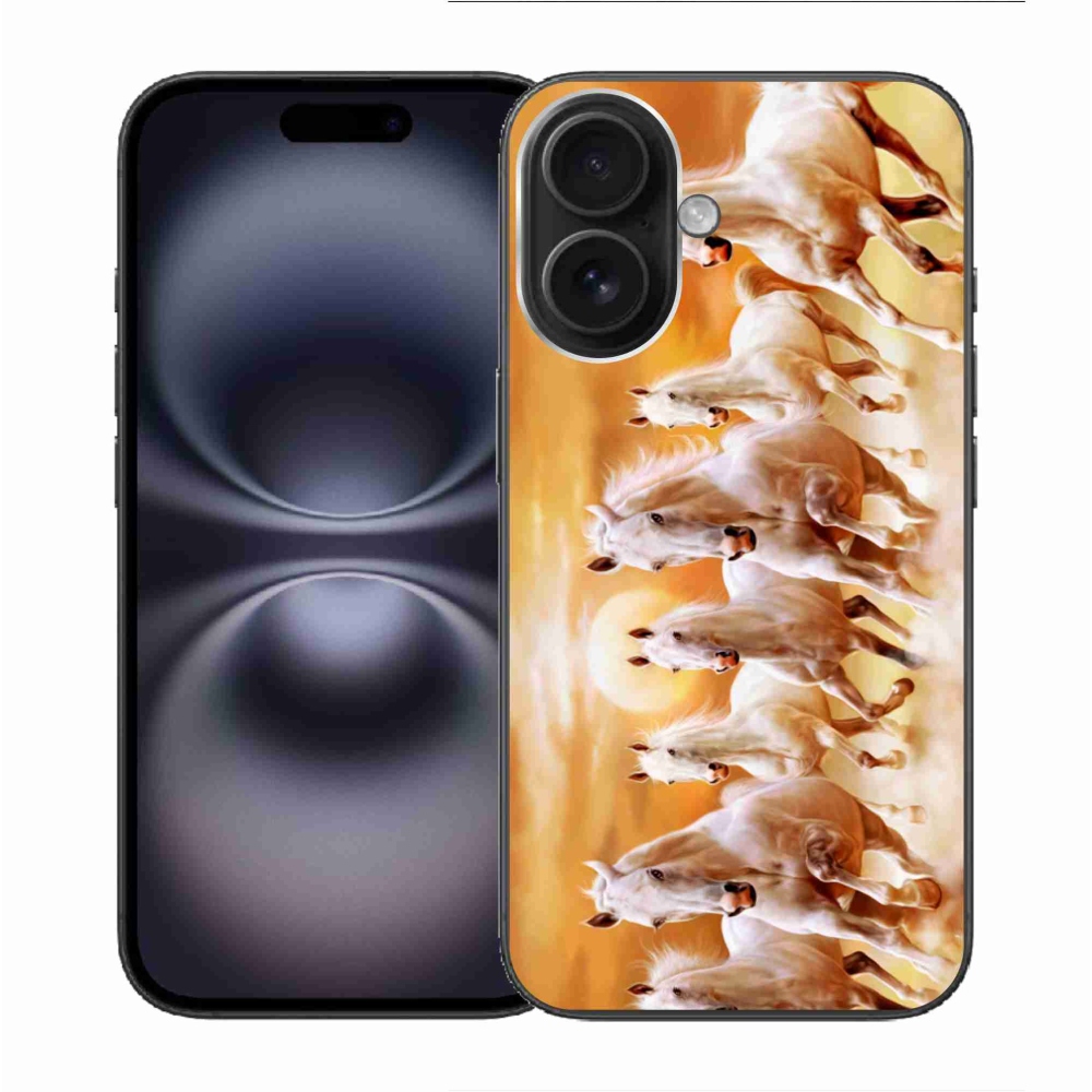 Gelový obal mmCase na iPhone 16 - koně 2