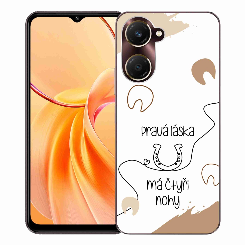Gelový kryt mmCase na Vivo Y28s 5G - koňský motiv bílé pozadí