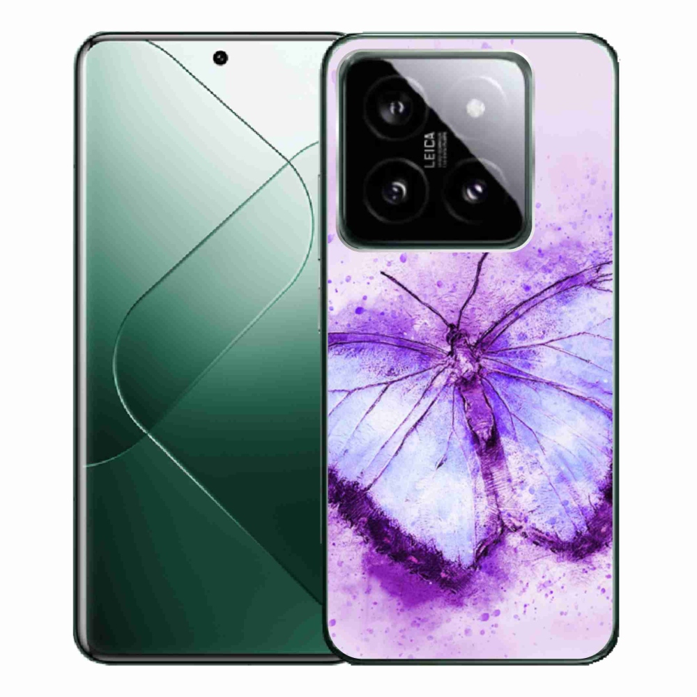Gelový kryt mmCase na Xiaomi 14 Pro - fialový motýl