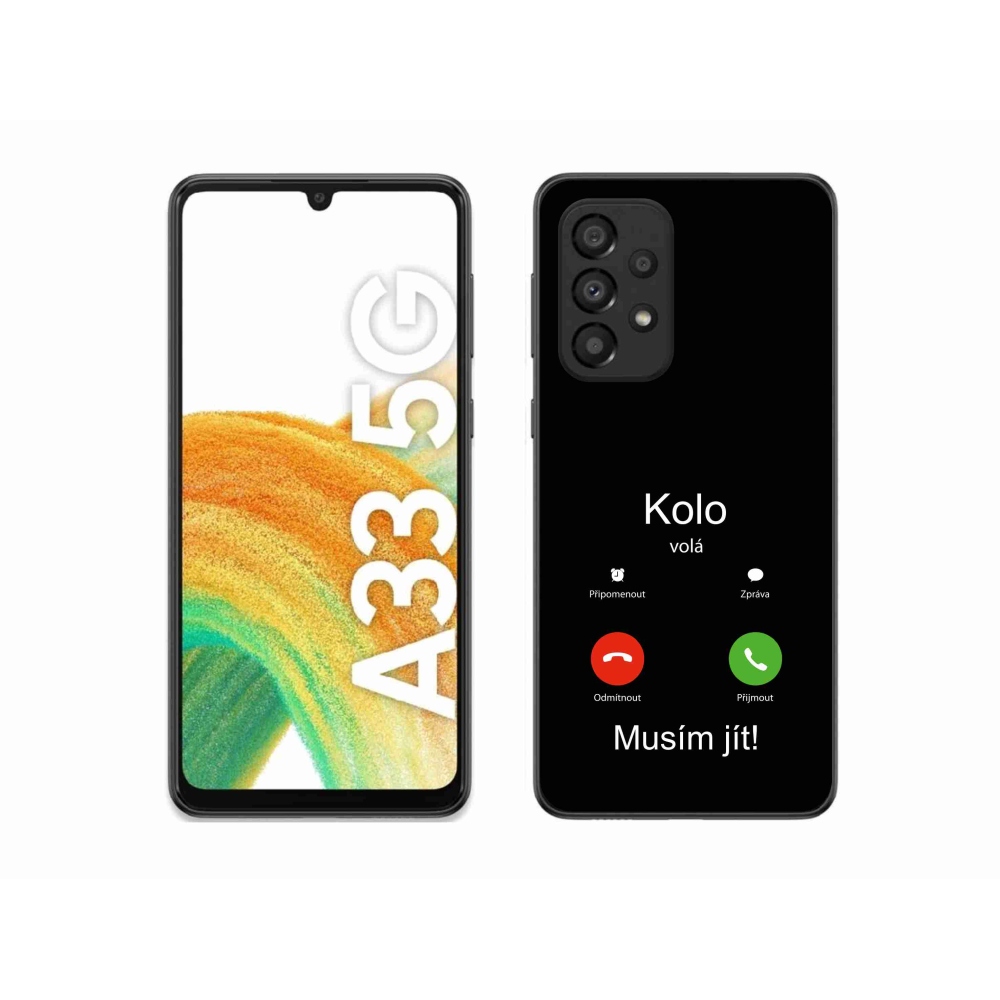Gelový kryt mmCase na Samsung Galaxy A33 5G - kolo volá černé pozadí