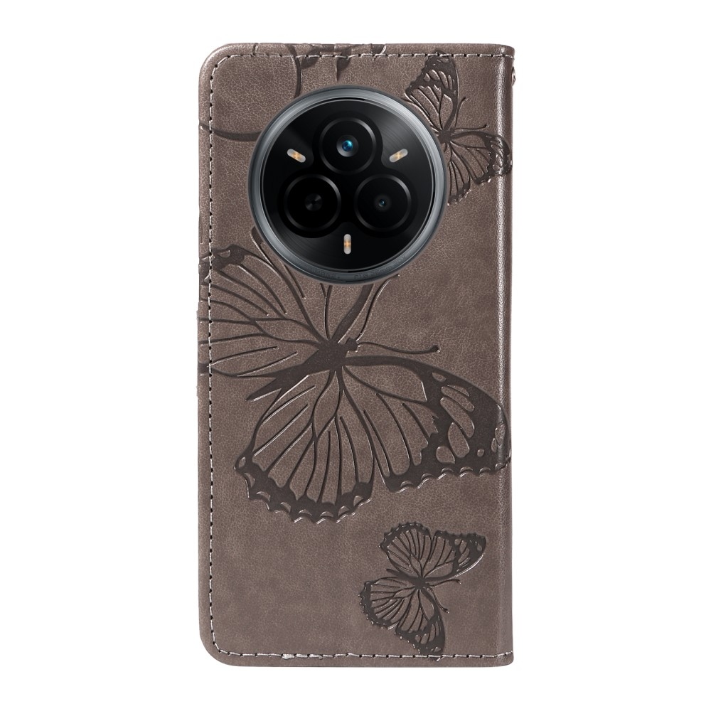 Big Butterfly knížkové pouzdro na mobil Realme 14 Pro 5G - šedé
