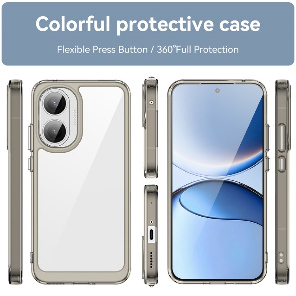 Gelový obal s pevnými zády na Xiaomi Poco F7 5G - šedý