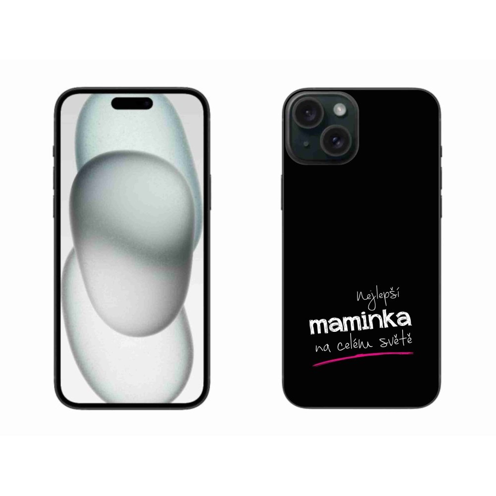 Gelový kryt mmCase na iPhone 15 Plus - nejlepší maminka 4 černé pozadí