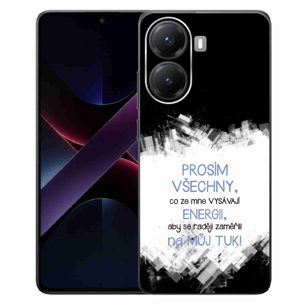 Gelový kryt mmCase na Xiaomi Poco X7 Pro 5G - vtipný text 1 modrý