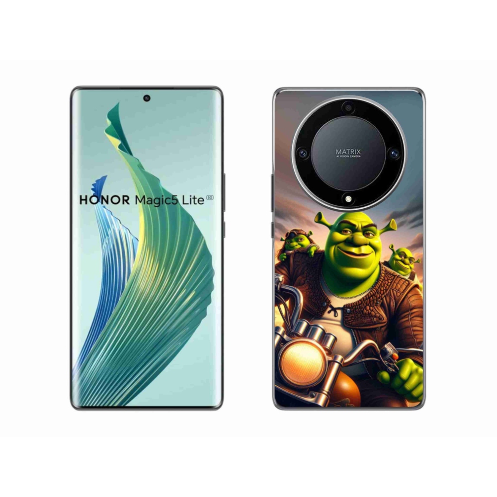 Gelový kryt mmCase na Honor Magic 5 Lite 5G - shrek na motorce