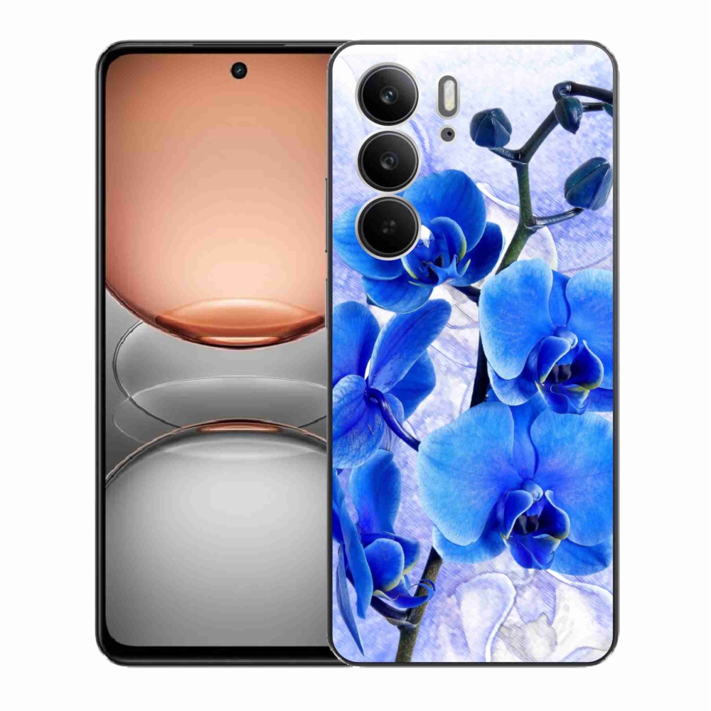 Gelový kryt mmCase na Realme C75 - modré květy