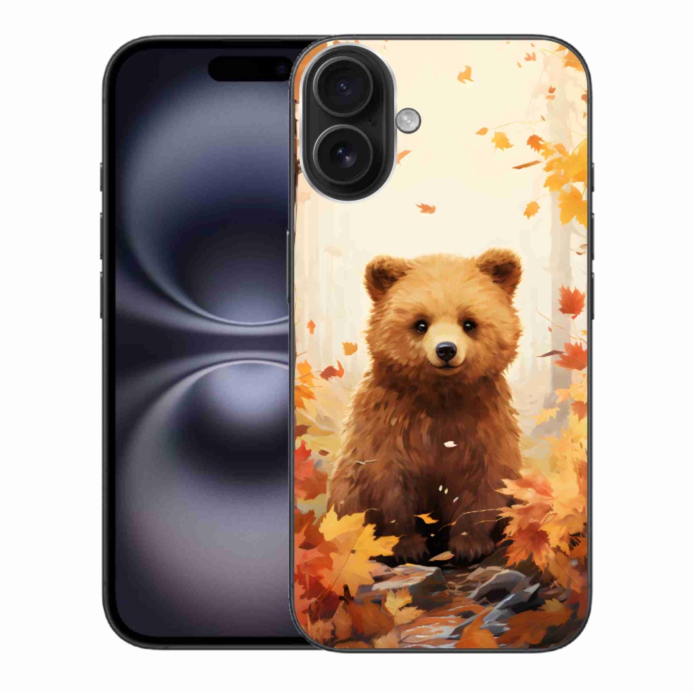 Gelový kryt mmCase na iPhone 16 Plus - medvěd v lese