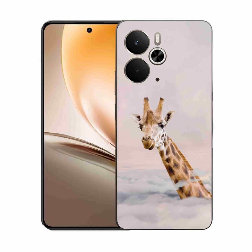 Gelový kryt mmCase na Realme 14 5G - žirafa v oblacích