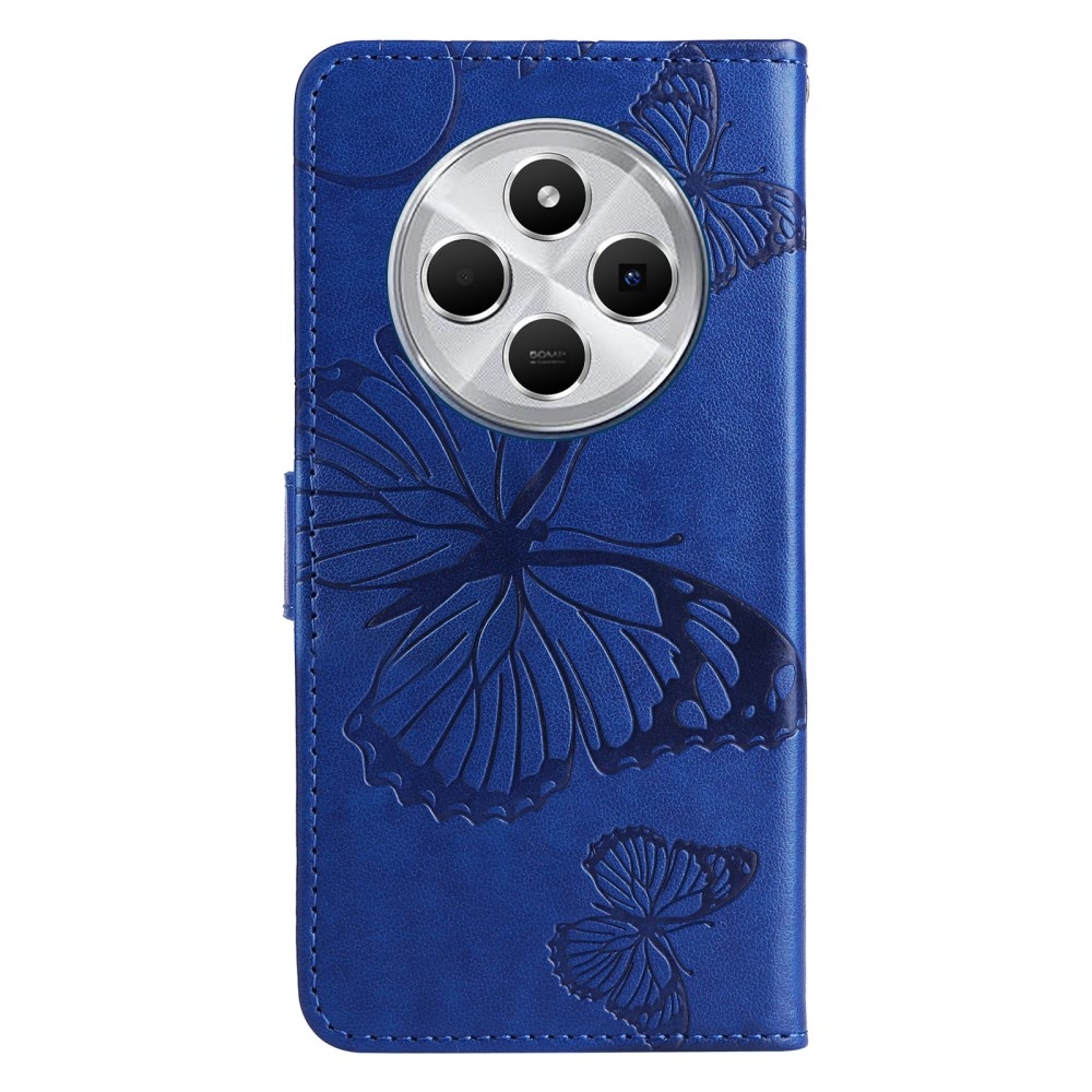 Big Butterfly knížkové pouzdro na Xiaomi Redmi 14C/Poco C75 - modré