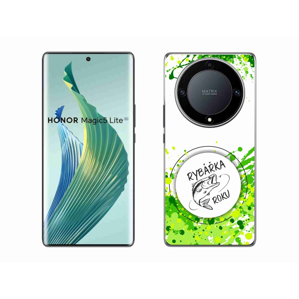 Gelový kryt mmCase na Honor Magic 5 Lite 5G - rybářka roku bílé pozadí