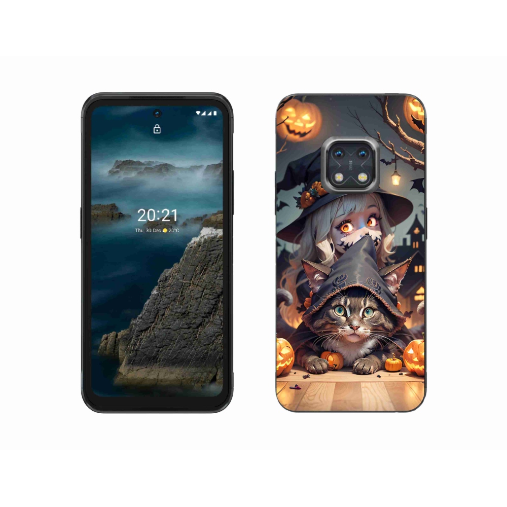 Gelový kryt mmCase na Nokia XR20 - čarodějnice s kočkou
