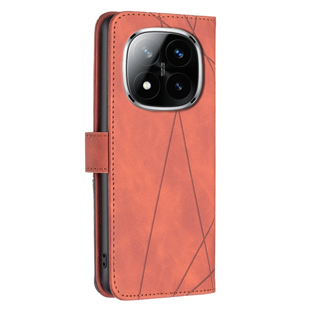BNF Triangle knížkové pouzdro na Xiaomi Redmi Note 14 Pro - hnědé