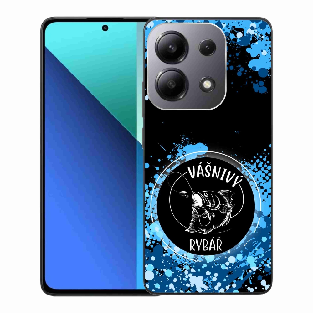 Gelový kryt mmCase na Xiaomi Redmi Note 13 - vášnivý rybář černé pozadí