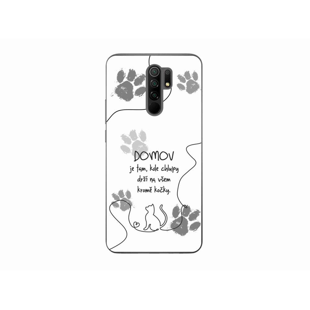 Gelový kryt mmCase na Xiaomi Redmi 9 - kočičí motiv bílé pozadí