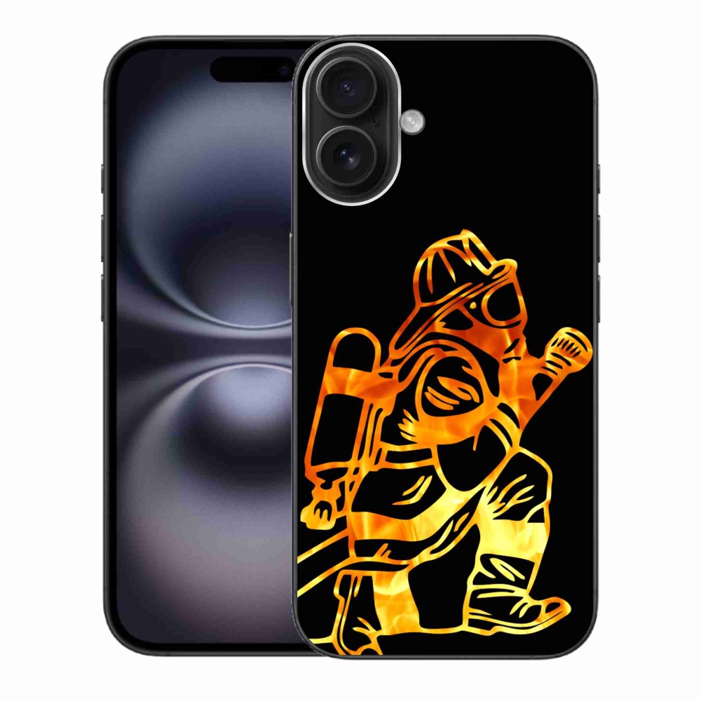 Gelový kryt mmCase na iPhone 16 Plus - hasič 1