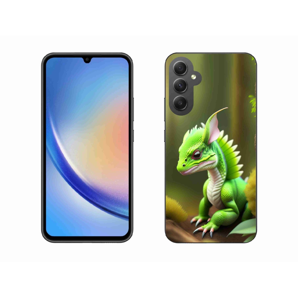 Gelový kryt mmCase na Samsung Galaxy A34 5G - zelený dráček