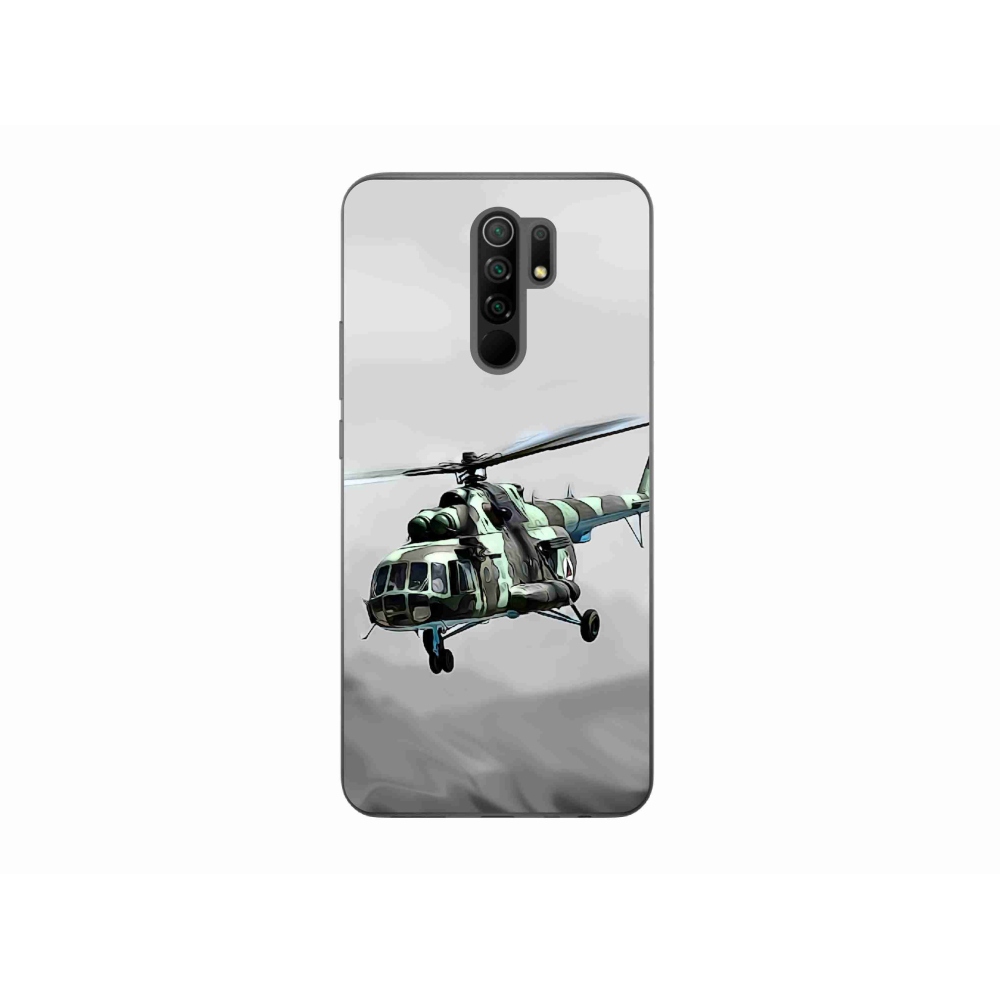 Gelový kryt mmCase na Xiaomi Redmi 9 - vojenský vrtulník