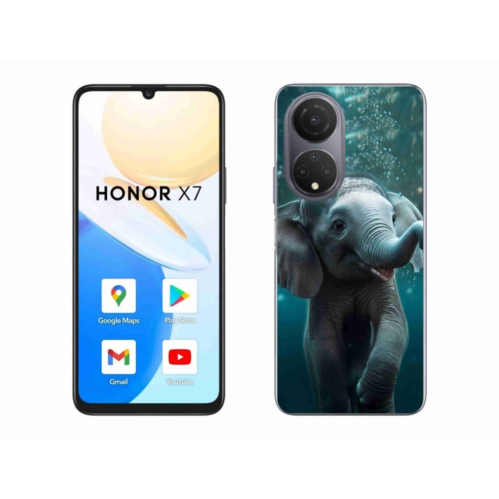 Gelový kryt mmCase na Honor X7 - slůně pod vodou