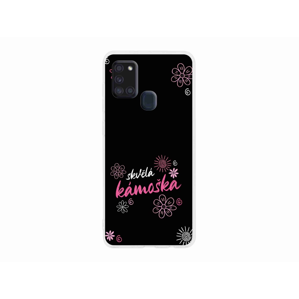 Gelový kryt mmCase na Samsung Galaxy A21s - skvělá kámoška černé pozadí