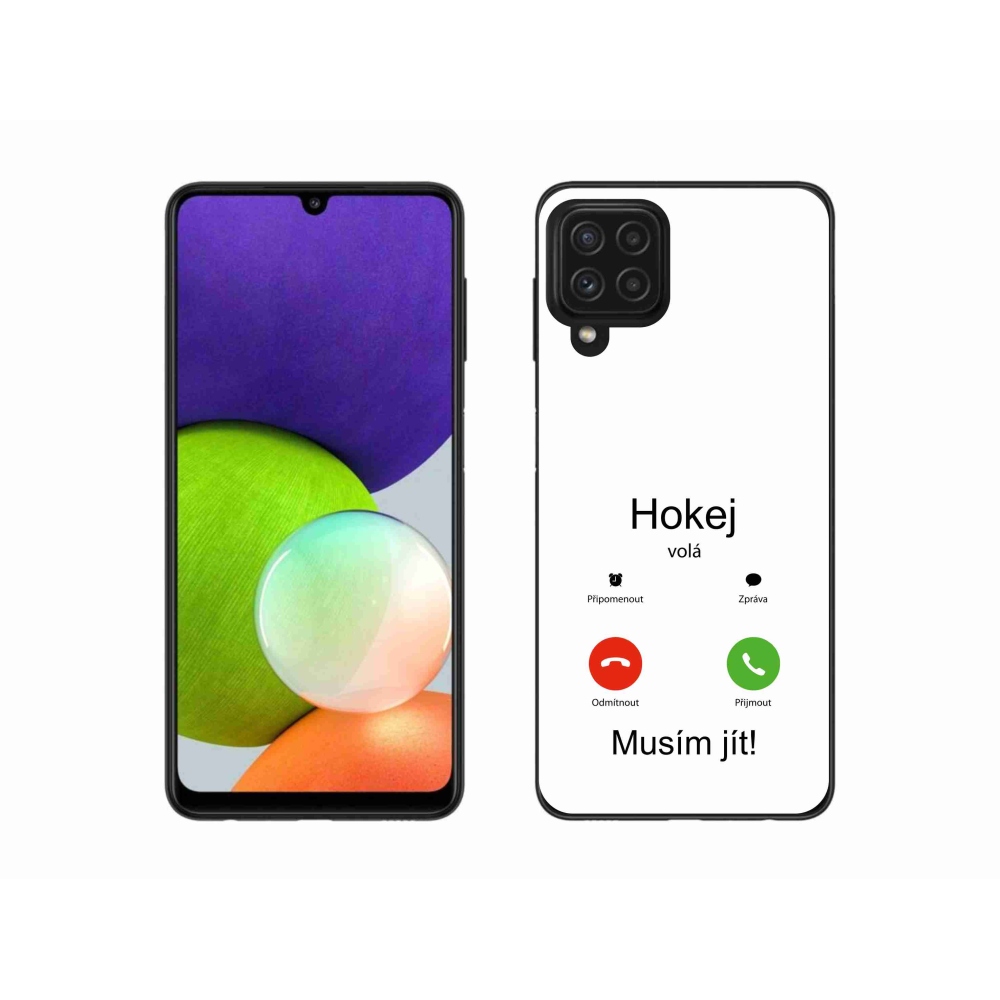 Gelový kryt mmCase na Samsung Galaxy A22 4G - hokej volá bílé pozadí