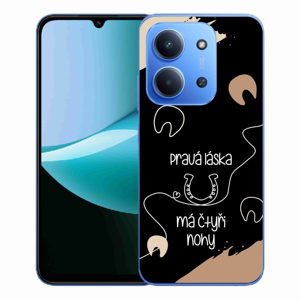 Gelový kryt mmCase na Xiaomi Redmi 15C 4G/5G (173mm) - koňský motiv černé pozadí