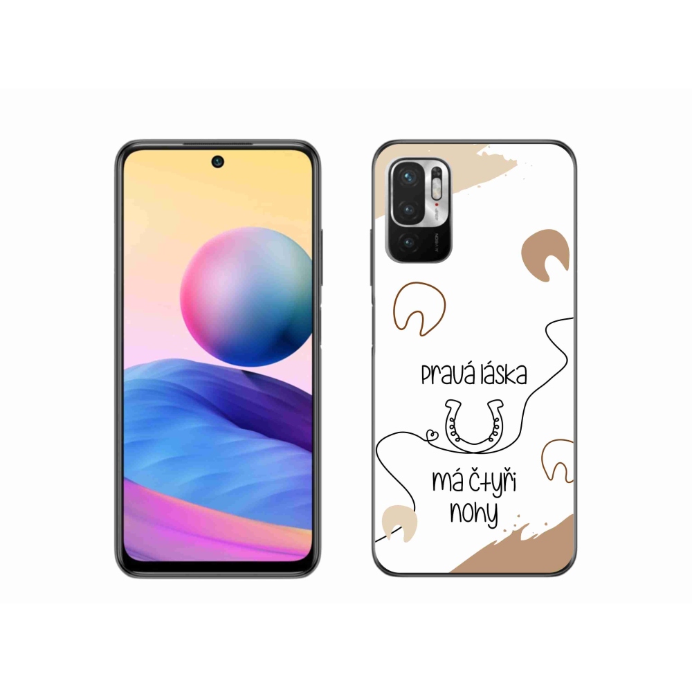 Gelový kryt mmCase na Xiaomi Redmi Note 10 5G - koňský motiv bílé pozadí