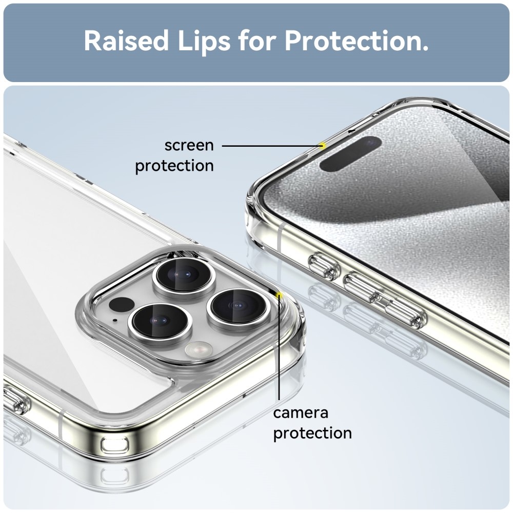 Gelový obal s pevnými zády na iPhone 16 Pro - průhledný