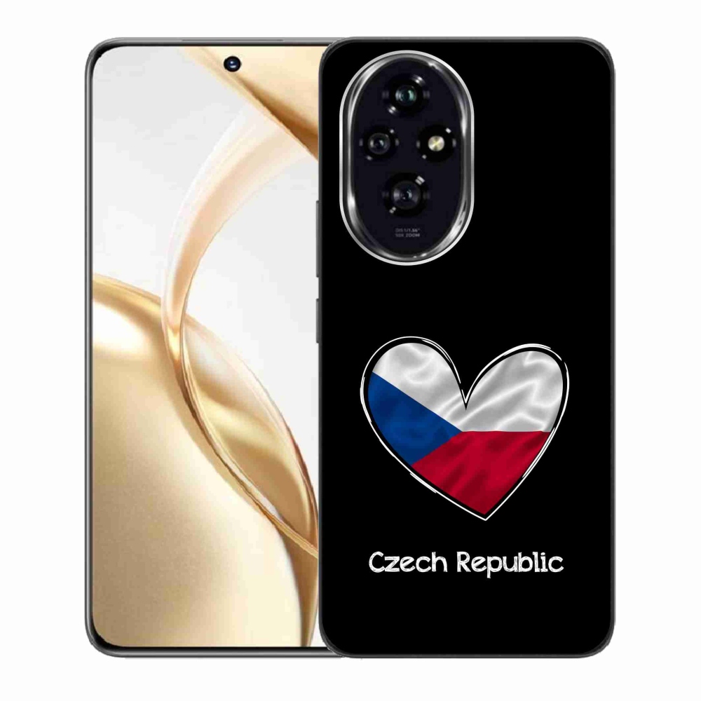 Gelový kryt mmCase na Honor 200 5G - vlajka srdce černé pozadí