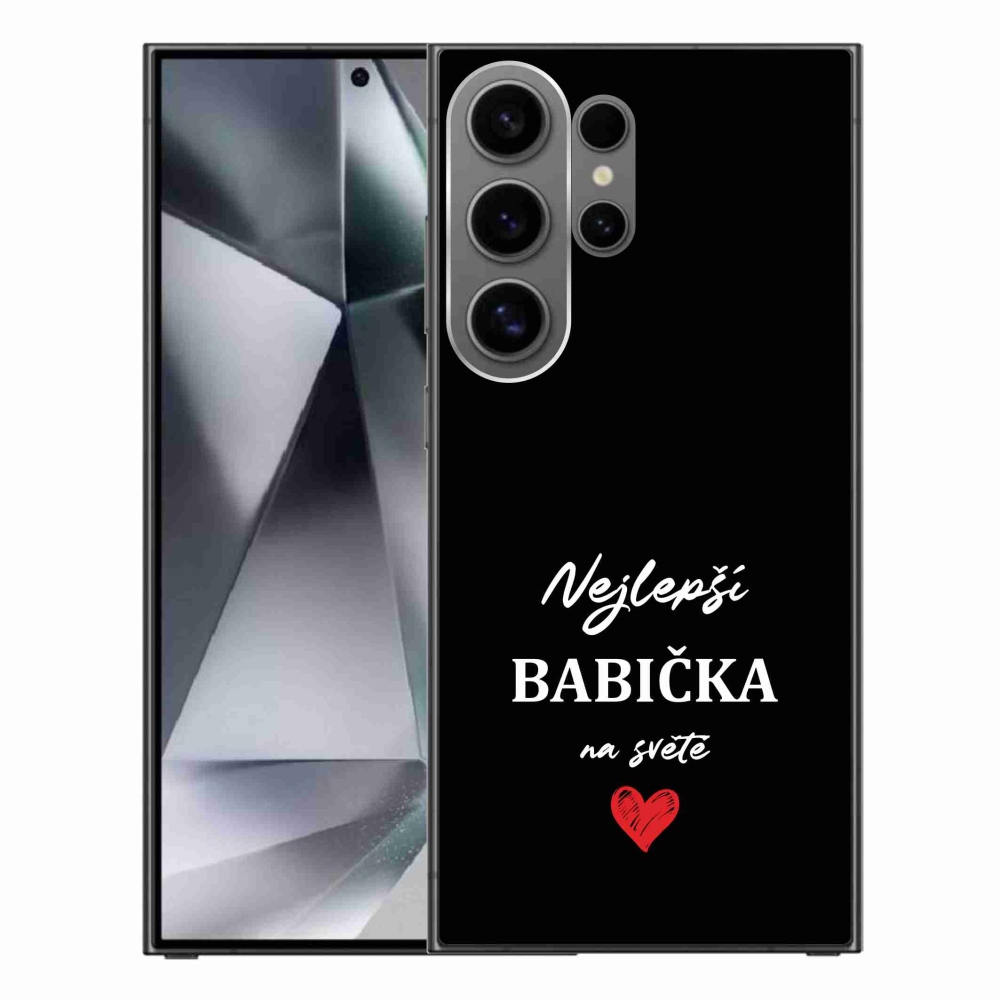 Gelový kryt mmCase na Samsung Galaxy S24 Ultra - nejlepší babička 1 černé pozadí