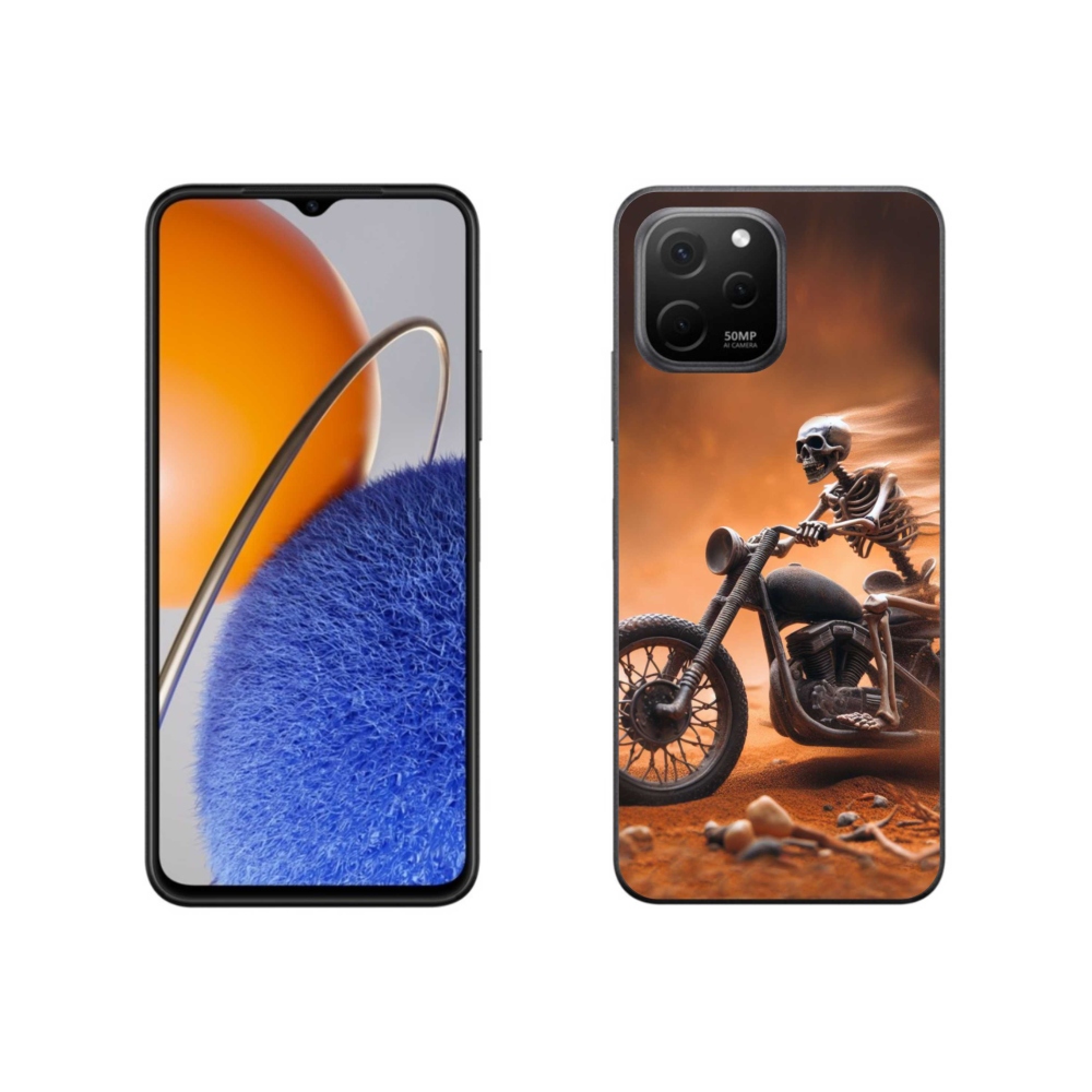 Gelový kryt mmCase na Huawei Nova Y61 - kostra na motorce