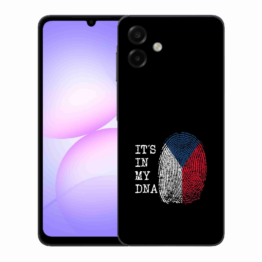 Gelový kryt mmCase na Samsung Galaxy A07 4G - vlajka otisk prstu černé pozadí