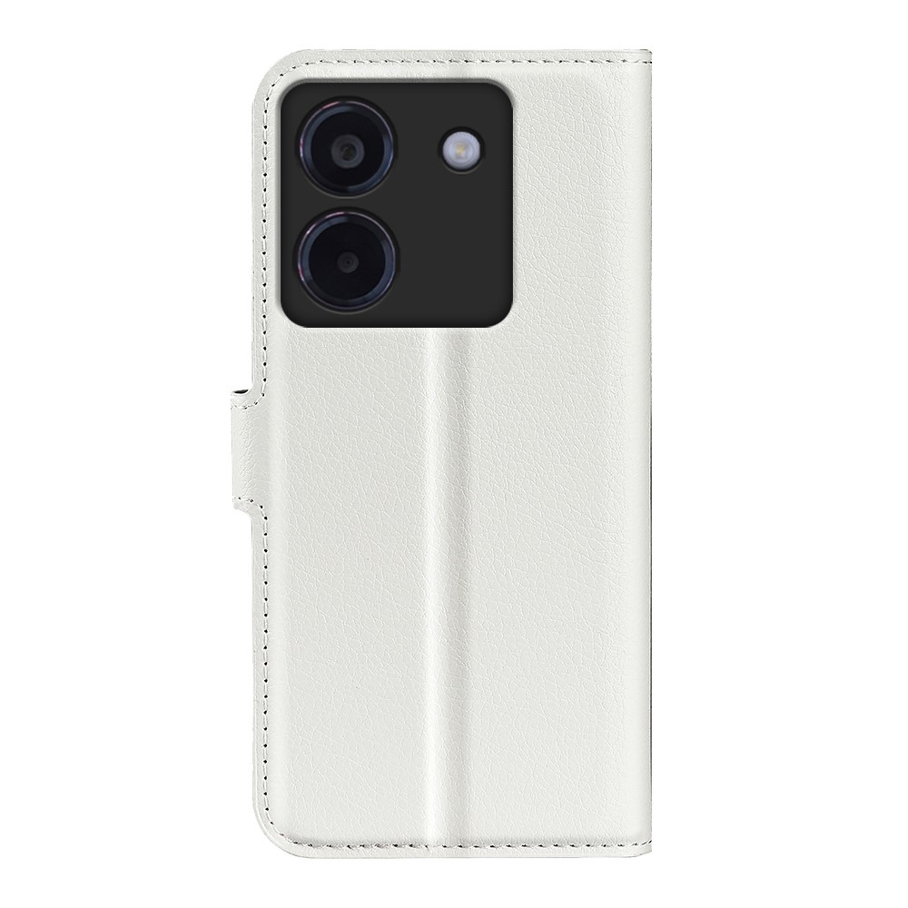 Litchi knížkové pouzdro na Xiaomi Poco M7 Pro 5G - bílé