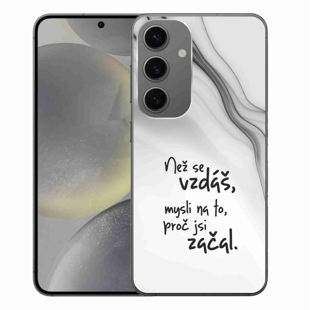 Gelový kryt mmCase na Samsung Galaxy S24+ - citát 2 bílé pozadí
