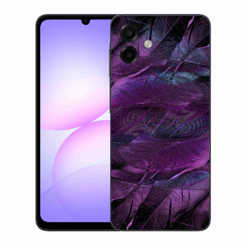 Gelový kryt mmCase na Samsung Galaxy A07 4G - fialová pírka