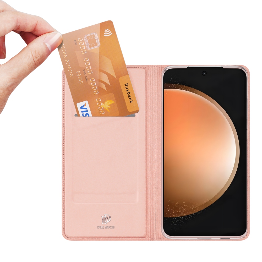 DUX knížkové pouzdro na Samsung Galaxy S25 FE - růžovozlaté